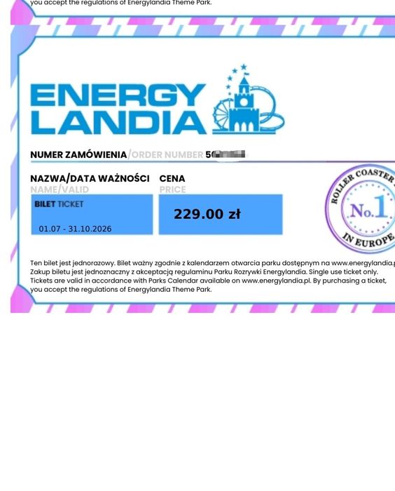 Bilet energylandia sezon wysoki