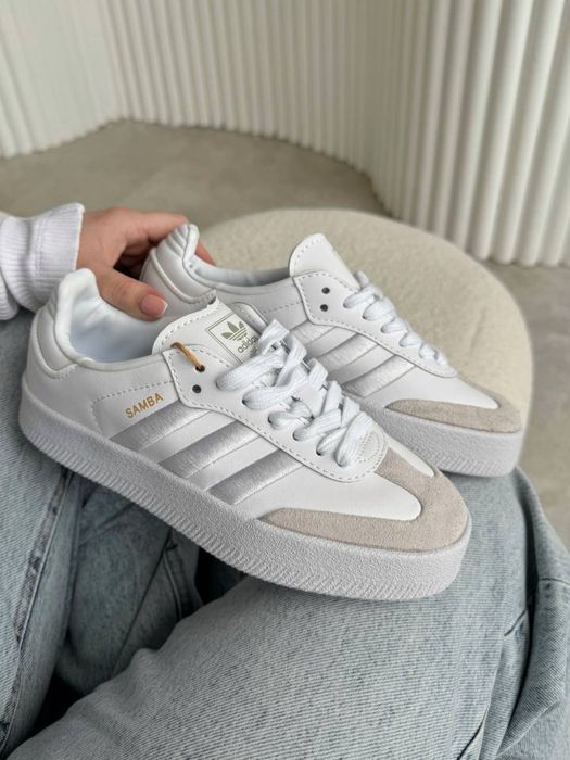 Жіночі кросівки Adidas Samba White адідас самба білі