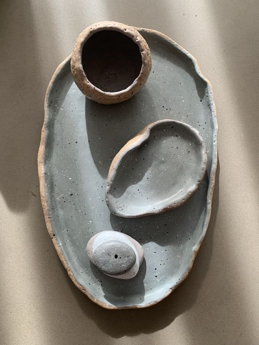 Zestaw ceramiczny hand made idealny na stolik kawowy