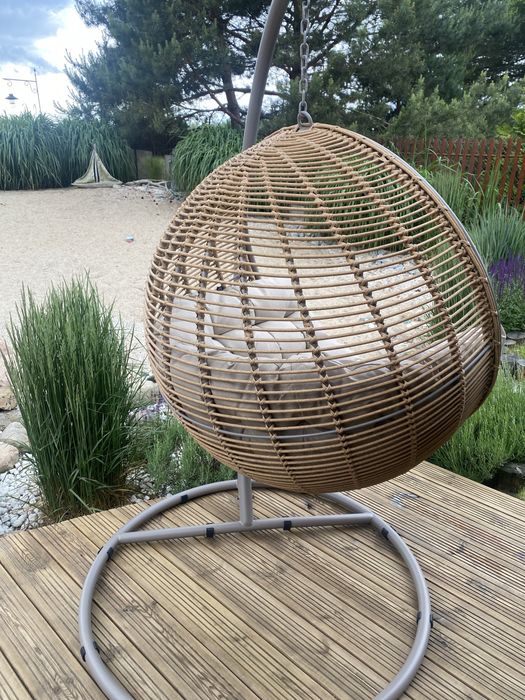 Miloo Home fotel wiszący cocon huśtawka ogrodowa cocoon kokon BEŻ