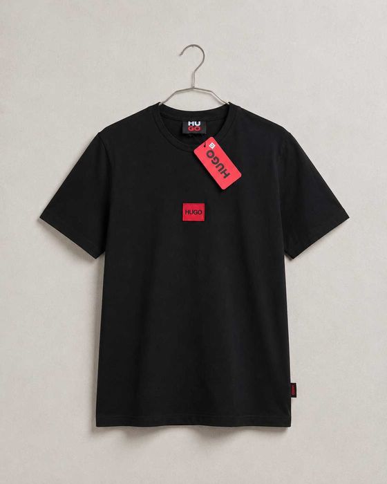 Чоловіча футболка HUGO | базова casual streetwear | 100% котон | чорна/біла S M L XL XXL