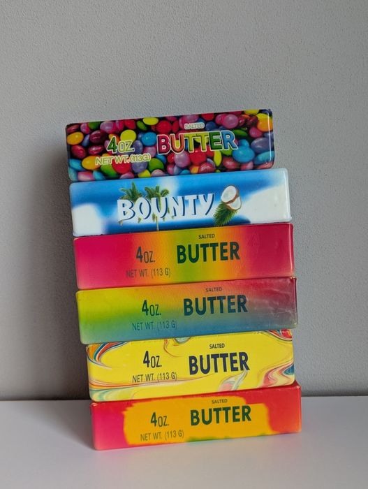 Butter Squishy Minecraft  сквіш масло різнокольорове масло рожеве жовте . Вазелінове масло