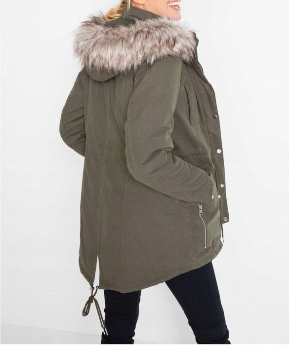 B.P.C parka khaki z futerkiem damska r.46