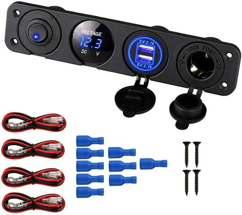 Painel de interruptores para carro e barco à prova d'água com led 12v