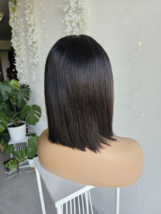 Peruka z włosów naturalnych Monika naturalna czerń lacefront