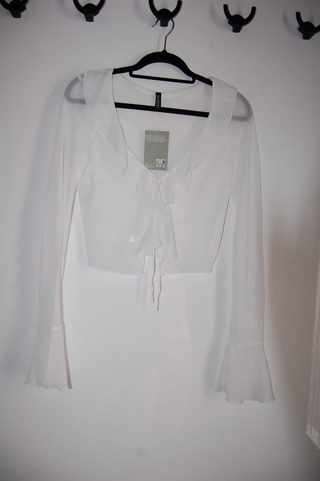 Biała szyfonowa bluzka mgiełka r 36 H&M nowa metka