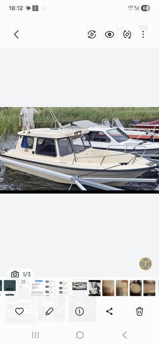 Łódz Motorowa Kabinowa Uttern Kadłub z przyczepą