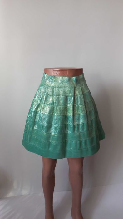 Коротка бірюзова спідниця 48 46 розмір