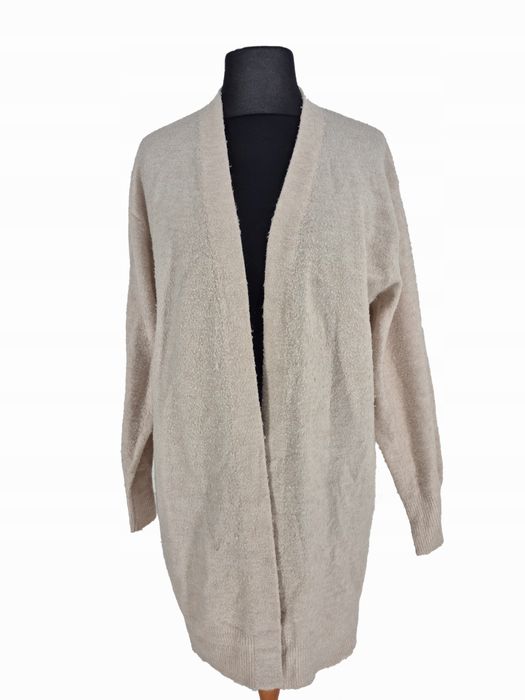 Sweter kardigan z długim rękawem H&M 38 M 10 kremowy