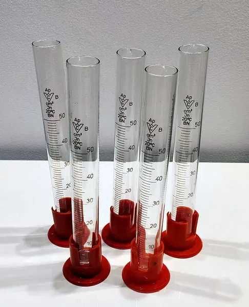 5 SZTUK Cylinder miarowy szklany 50 ml - szkło laboratoryjne