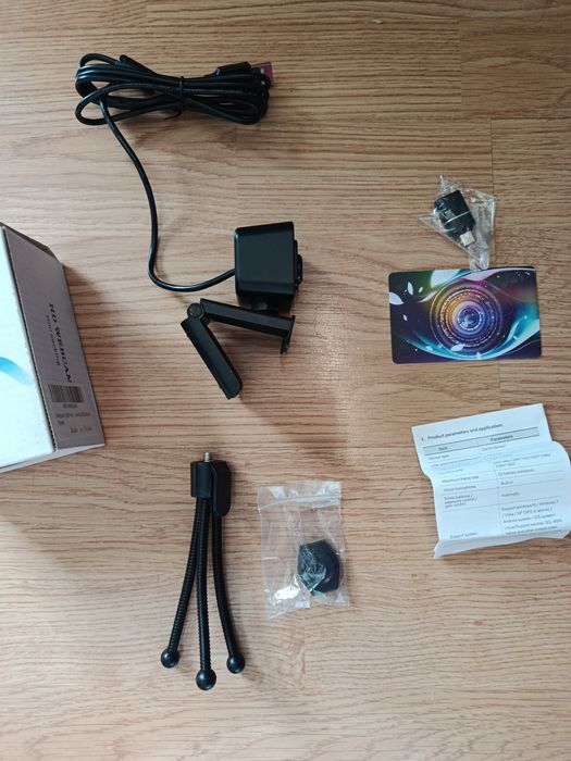 Kamera Internetowa HD USB + Statyw + Adapter USB-C | Zestaw do lekcji/pracy