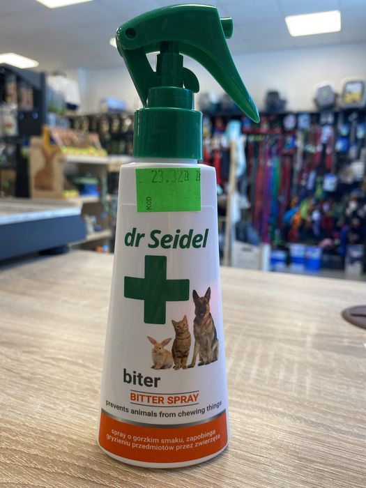 Spray o gorzkim smaku odstraszający , zapobiega gryzieniu przedmiotów przez zwierzęta dr seidel 100ml