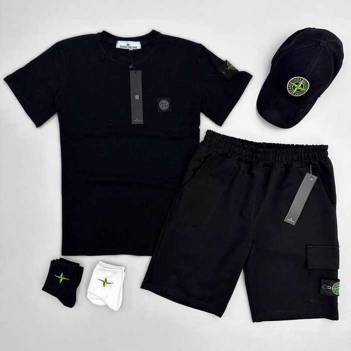 Чоловічий спортивний костюм (футболка+шорти+кепка)