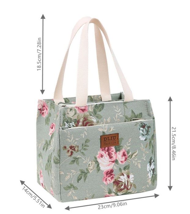 NOWA torba termiczna lunchbox z kwiatowym wzorem