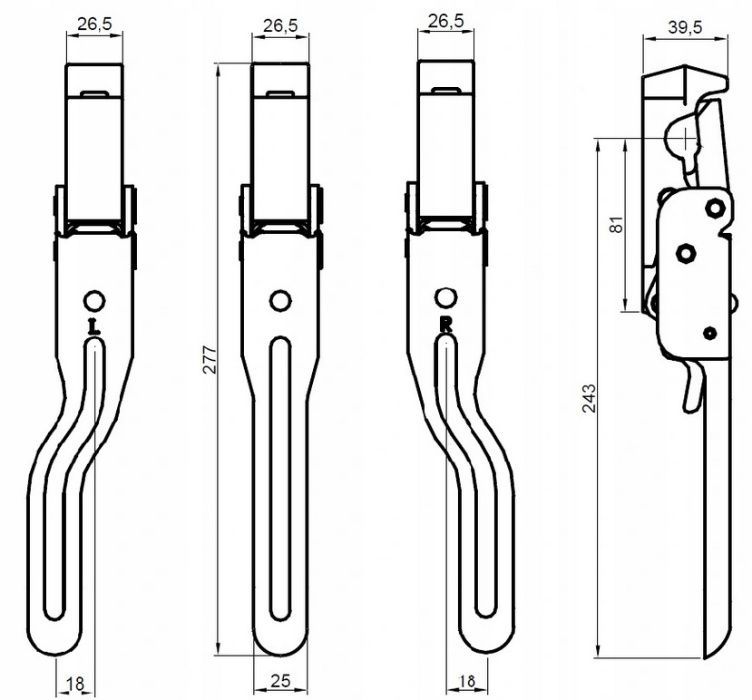 Zamek spinacz burty OTWIERANIE DOLNE ze sworzniem typ PRONAR