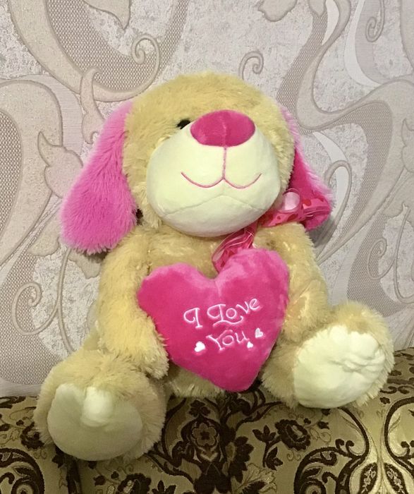 Мяка велика іграшка пес собака Papyrus i love you