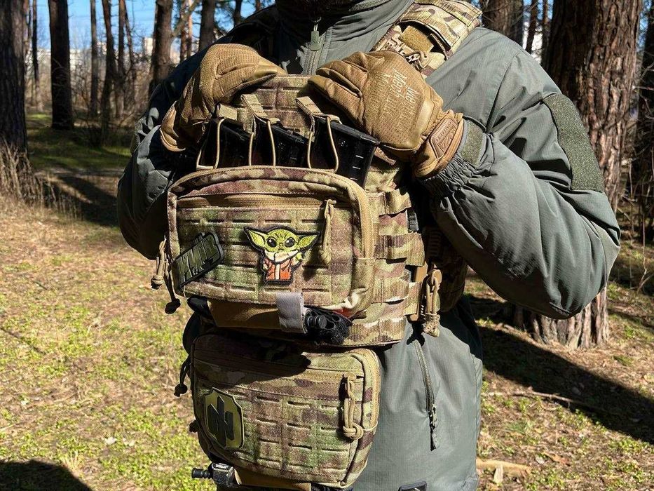 Підсумки під магазини Плакард на плитоноску мультикам + утилітарний — швидкий доступ, міцне кріплення, тканина кордура