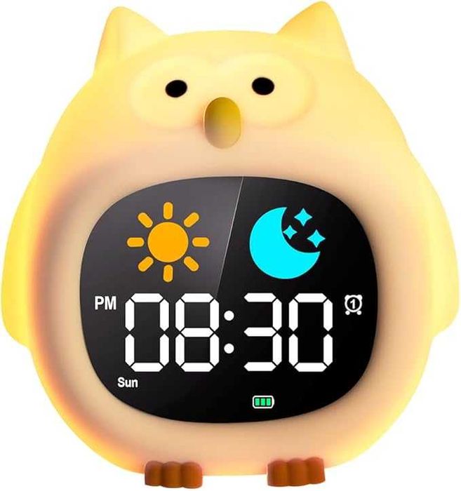 Budzik Trener Snu dla Dzieci (Sowa) z Lampką i białym Szumem