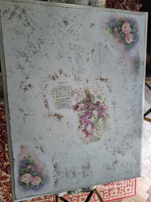 Dębowy stuł decupage