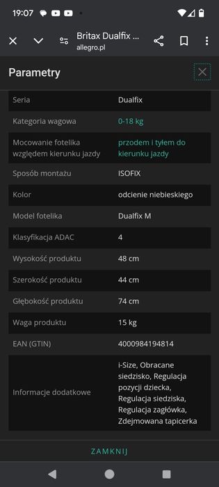 Fotelik samochodowy Britax Romer