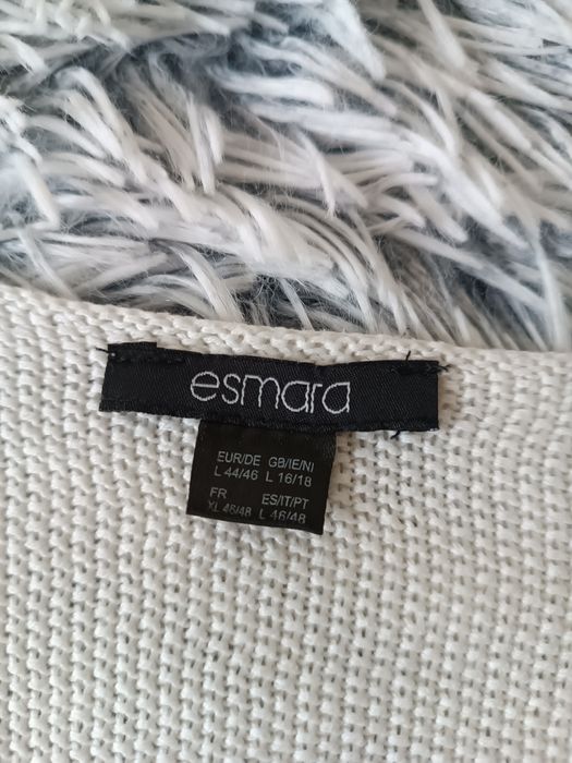 Bluzka bez rękawów biała bawełna L XL