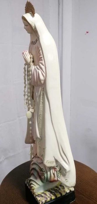 Escultura Nossa Senhora Rosário Fátima em terracota