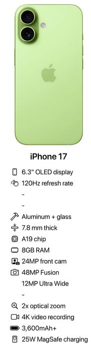 Iphone 17 256gb 1sim + E sim