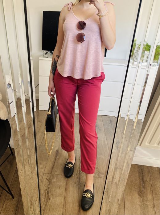 Wiązany top New Look 36 (S) pudrowy róż