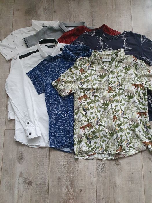 Zestaw ubrań męskie chłopięce bluza koszula t-shirt  polo.