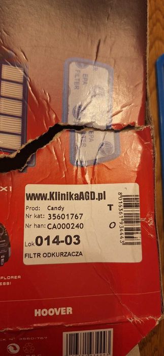 Filtr do odkurzacza Hoover Space Explorer U86 EPA