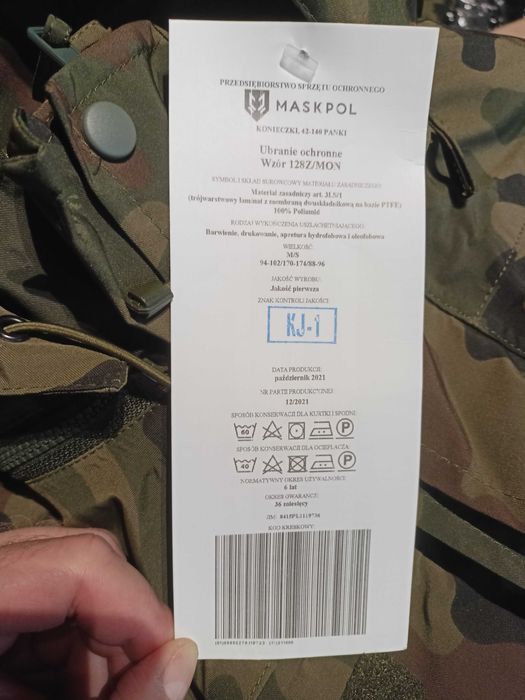 Ubranie ochronne wzór 128Z/MON goreteks gore-tex rozmiar M/S