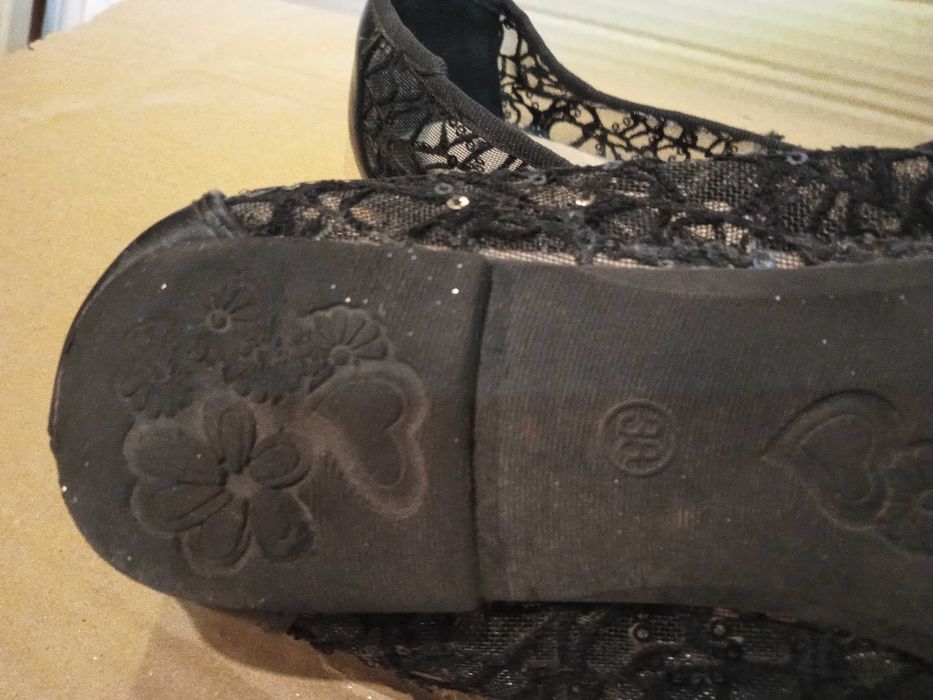 Baleriny siatka rozm. 38 czarne BDB Świdnica