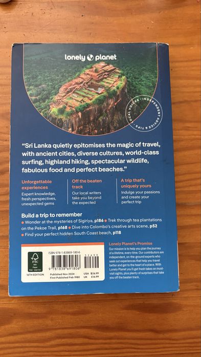 Guia de viagem “Lonely Planet Sri Lanka”