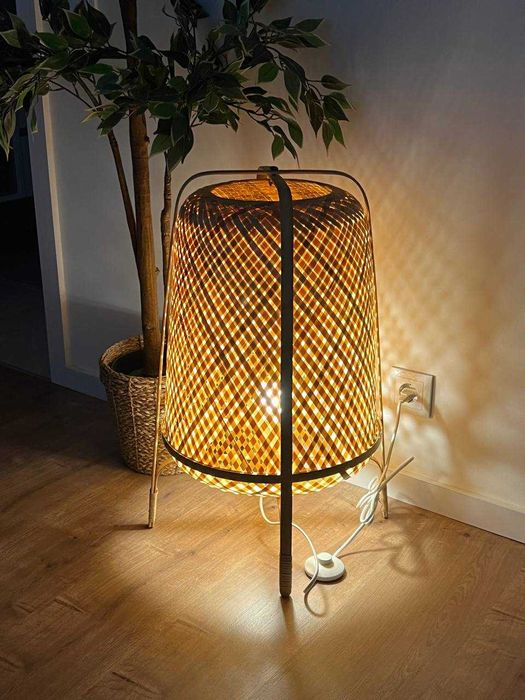 lâmpada bambu artesanal IKEA KNIXHULT