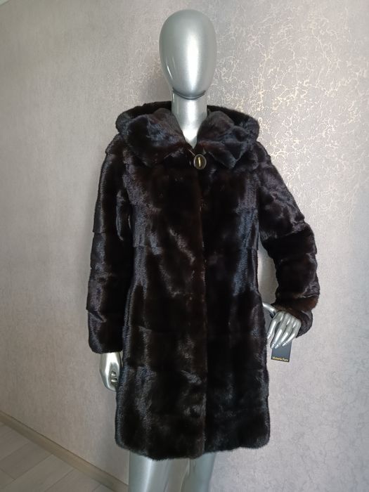 Розкішна норкова шуба, шубка. Поперечка. Як нова. 85 см