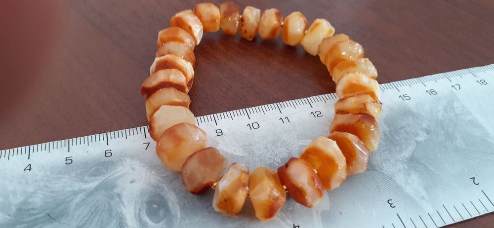 Bransoleta bursztyn naturalny mleczny