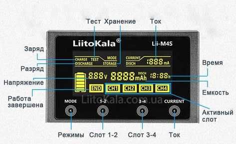 Умное зарядное устройство LiitoKala Lii-M4S для АКБ 18650, батареек
