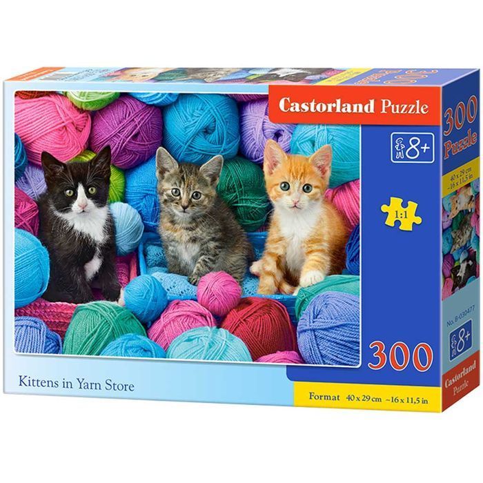 puzzle układanka 300 elementów kotki w kłębach wełny 8+ castorland