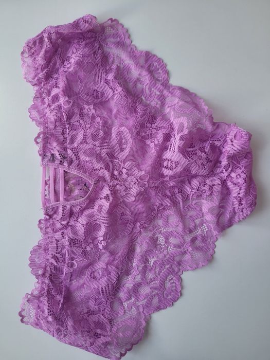 Ажурні нові трусики фіолетового кольору XXL