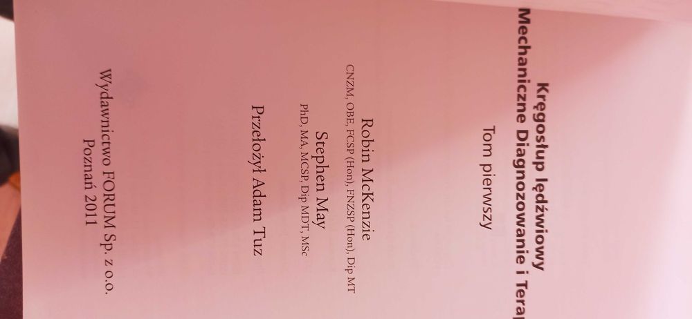 Kręgosłup Lędzwiowy Mechaniczne Diagnozowanie i Terapia.