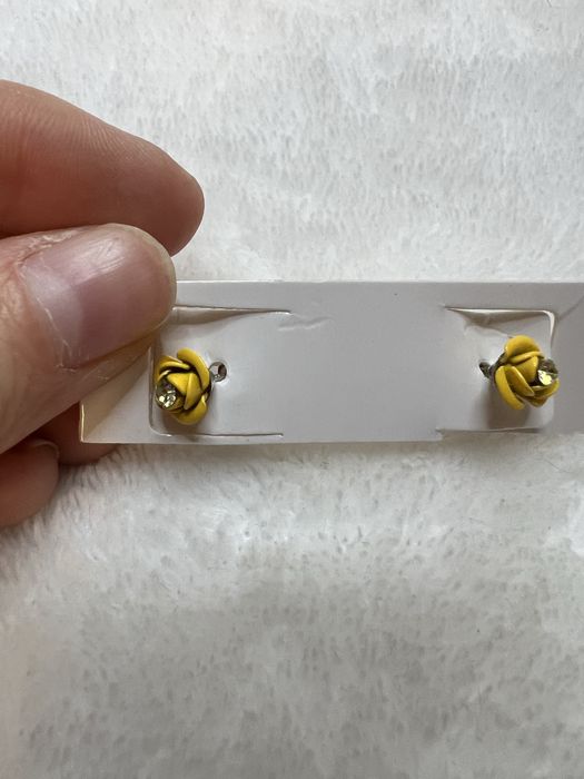 Kolczyki różyczki róże roses cyrkonie glam glamour rose minimalizm