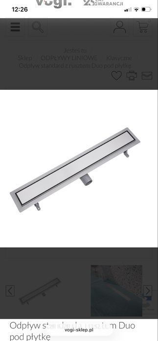 Odpływ liniowy Vogi 90