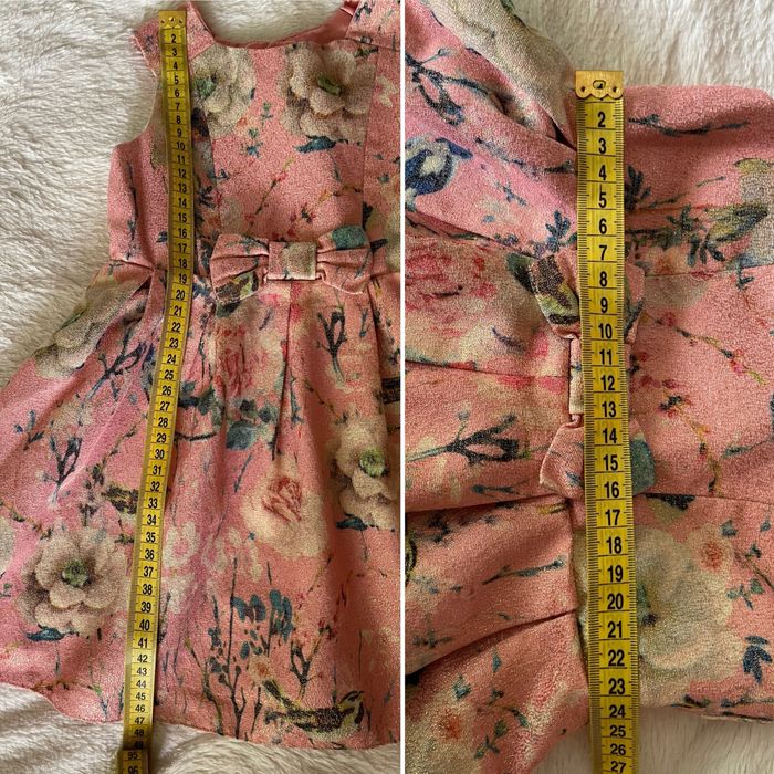 Сукня/плаття на рік/рочок : PRIMARK 9-12 місяців , пудра 12-18 місяців