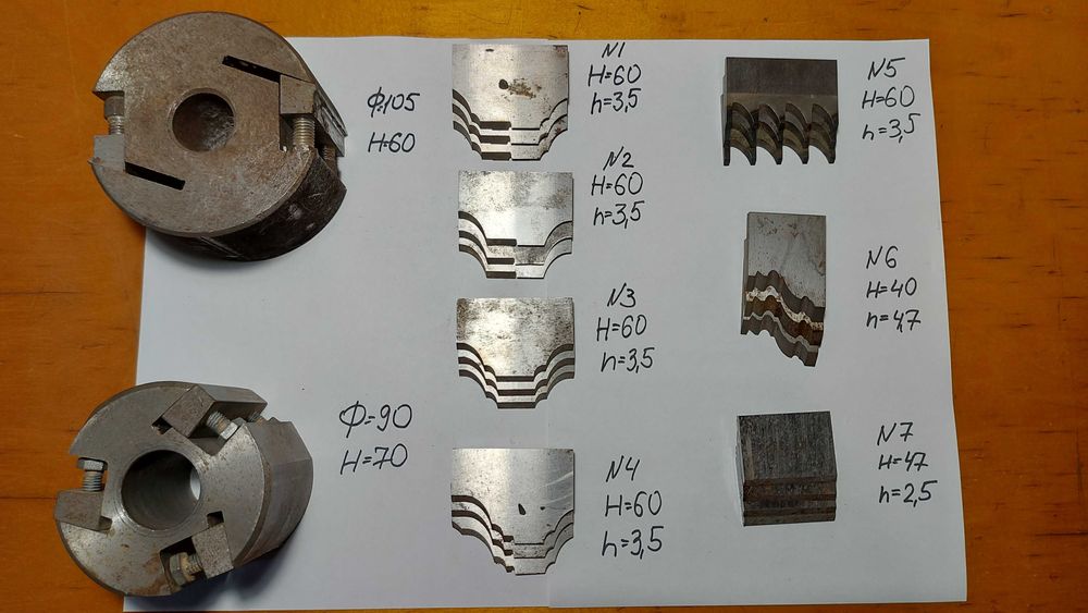 Фрезерный, строгальный барабан по дереву, фигурные ножи. СССР,