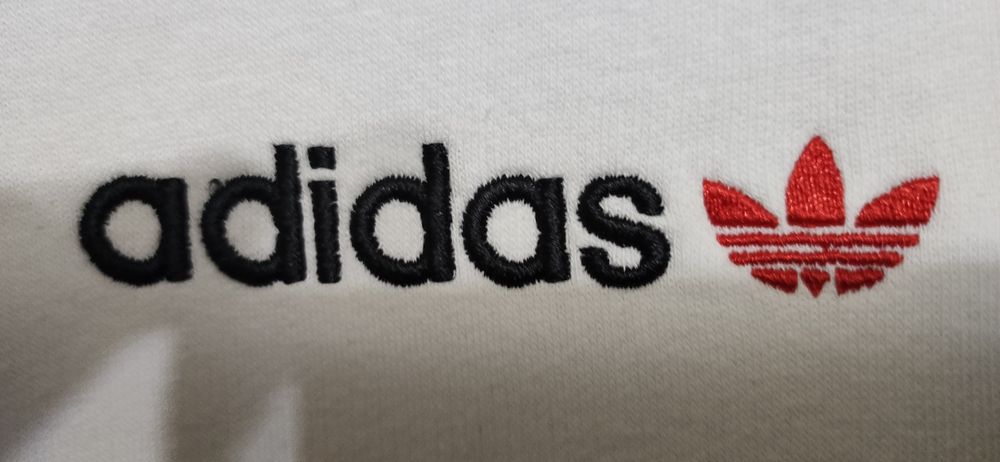 Bluza Adidas Originals blanc Trefoil noir  Zip orginalna z logami