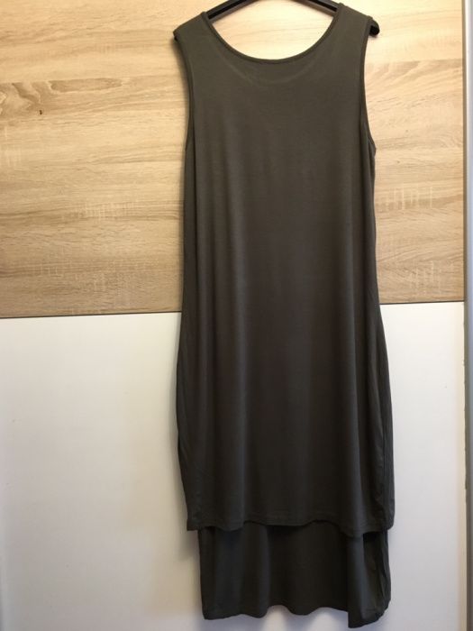 Sukienka monnari khaki orange warkocze sznury boho podwójna blaszka