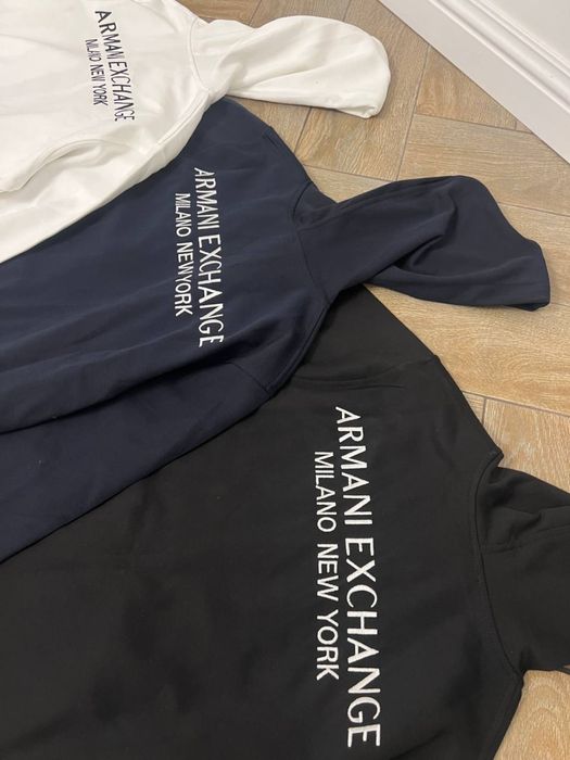 Зіп худі armani excnange зіп худі армані вишете лого