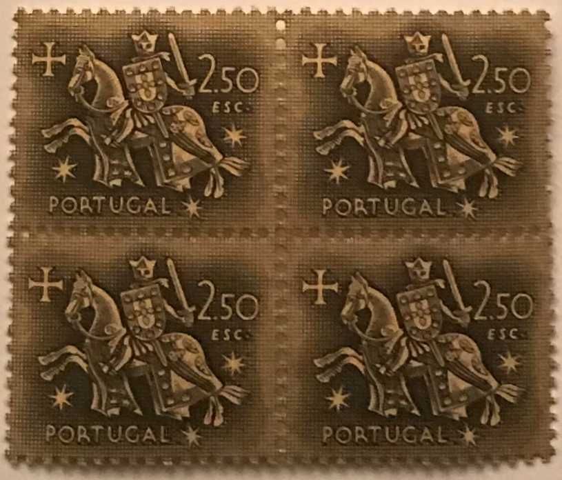 Quadra de selos novos de 2$50 - Rei D. Dinis - 1953