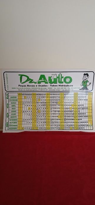 Calendário de secretária de 2008