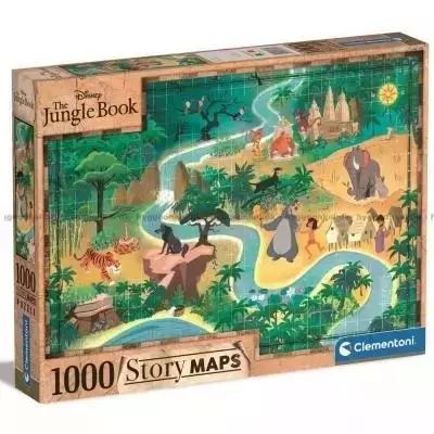 Puzzle 1000 Story Maps Księga Dżungli. Clementoni